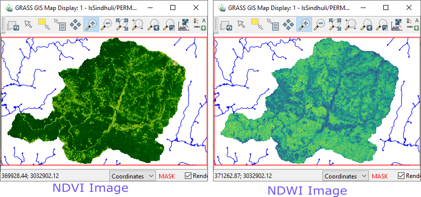 NDVI and NDWI images