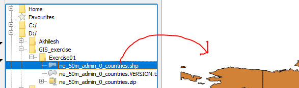 Add vector layer (using browser panel)