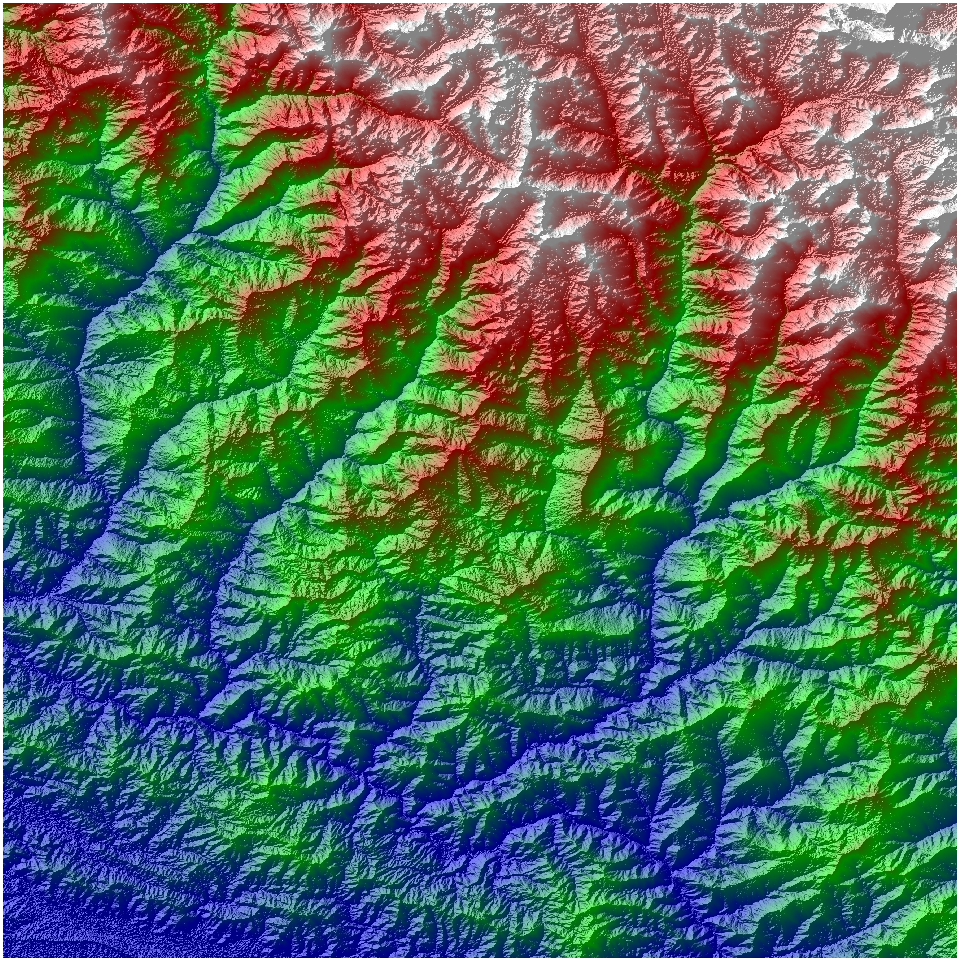 Final map of elevation display