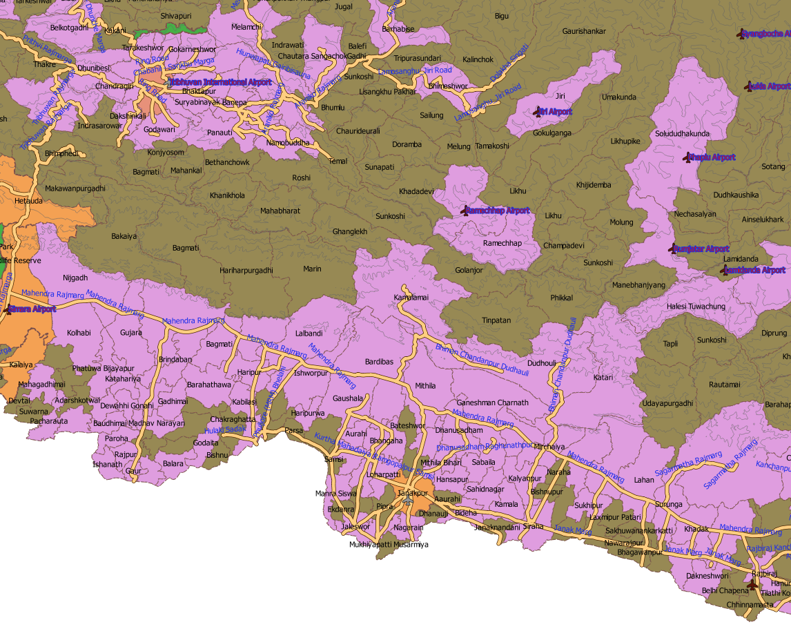 Map zoomed to selected area