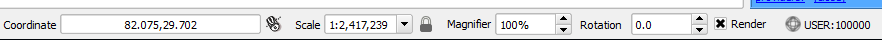 Status bar and CRS(Coordinate Reference System)